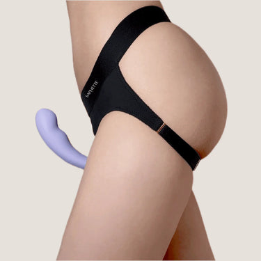 Flux Strap-On Harness modelled on a diverse figure, illustrating its comfortable fit and versatility for all bodies and desires.